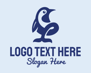 Blue Wild Penguin  Logo