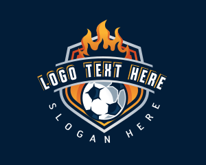 Football - Soccer Fire Football logo design