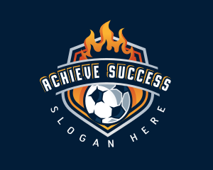 Soccer Fire Football logo design