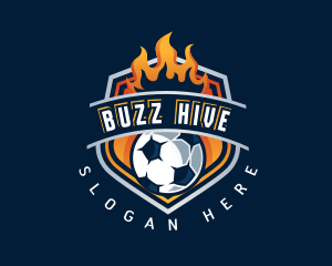 Soccer Fire Football logo design