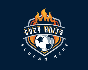 Soccer Fire Football logo design