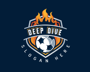 Soccer Fire Football logo design