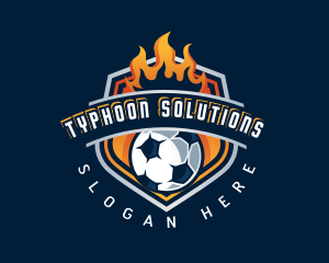 Soccer Fire Football logo design