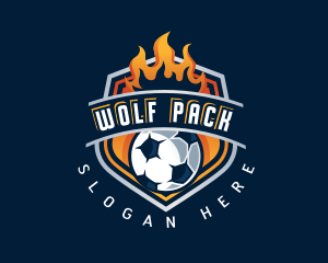 Soccer Fire Football logo design