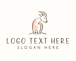 Antelope - Cute Cartoon Goat logo design