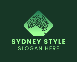 Sydney - Australia Map Dots logo design