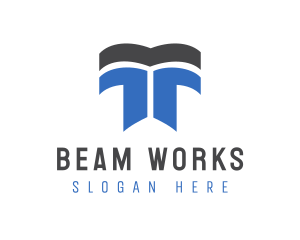 Beam - Column Lintel Beam Letter T logo design