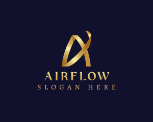 Premium Ribbon Letter A logo design