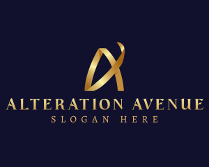 Premium Ribbon Letter A logo design