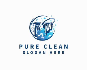 Housekeeper Cleaning Bucket  logo design