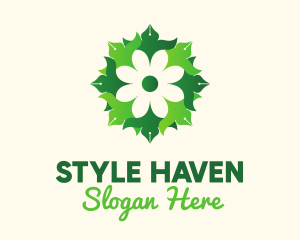Writer - Green Flower Pen Writer logo design