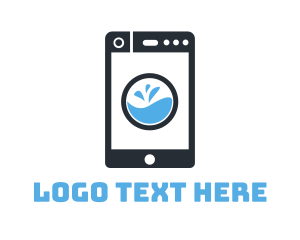 Washing Machine - Cleaning Smart Phone App logo design