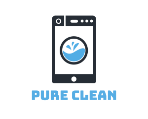 Cleaning Smart Phone App logo design