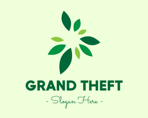 Organic Green Leaves logo design