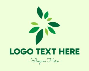Organic Green Leaves logo design
