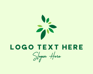 Green Tea - Organic Green Leaves logo design