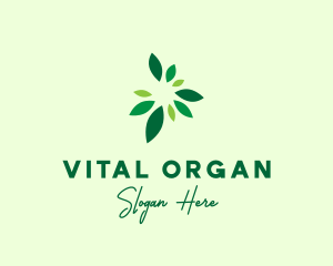 Organic Green Leaves logo design