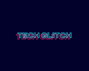 Glitch Neon Business logo design