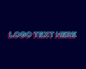 Neon Light - Glitch Neon Wordmark logo design