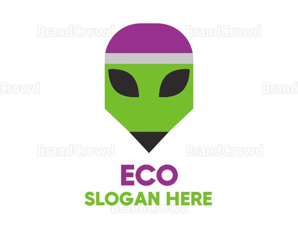 Space Alien Pencil Logo