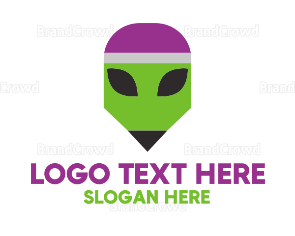 Space Alien Pencil Logo