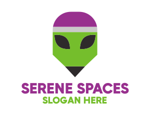 Space Alien Pencil  logo design