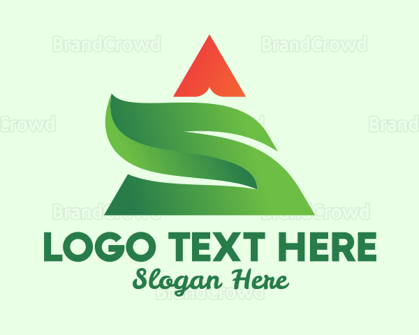 Pyramid Triangle Eco Plant Logo