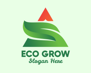 Pyramid Triangle Eco Plant logo design