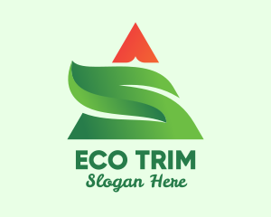 Pyramid Triangle Eco Plant logo design