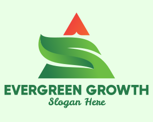 Pyramid Triangle Eco Plant logo design