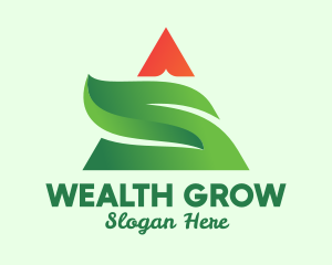 Pyramid Triangle Eco Plant logo design