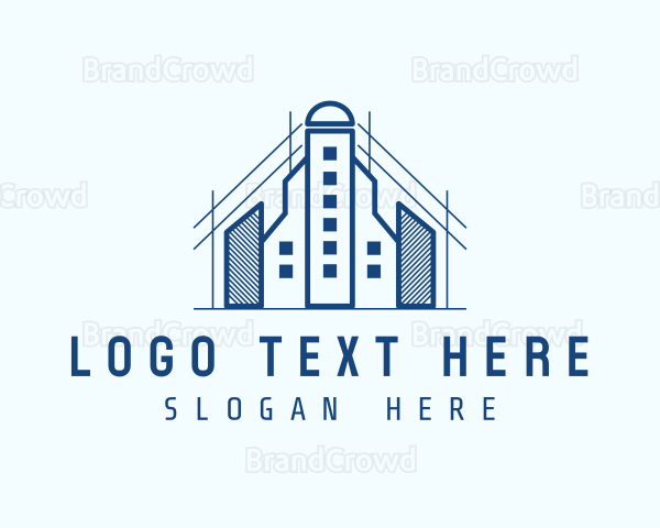 Blue Building Architecture Logo