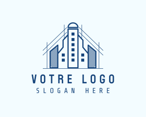 Blue Building Architecture Logo