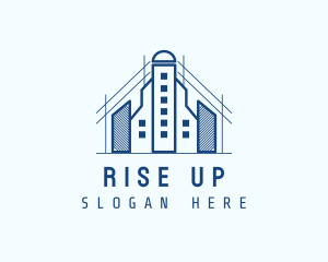 Blue Building Architecture logo design