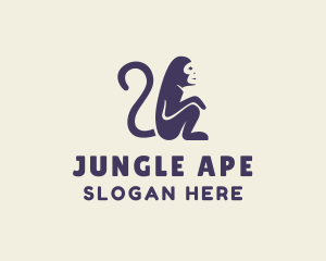 Ape - Ape Monkey Sitting logo design