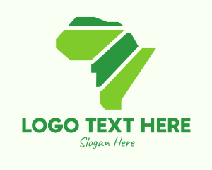 Negative Space - Green African Map logo design