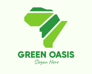 Green African Map logo design