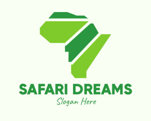 African - Green African Map logo design