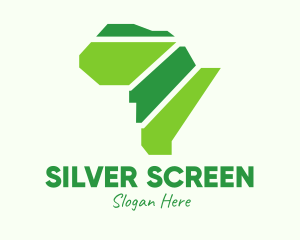 African - Green African Map logo design
