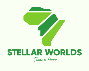 Green African Map logo design