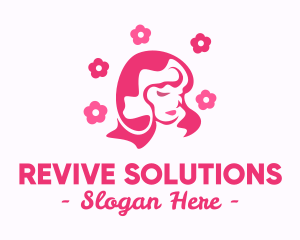 Transformation - Pink Flower Beauty Woman logo design