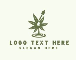 Hemp - Marijuana Extract Dropper logo design