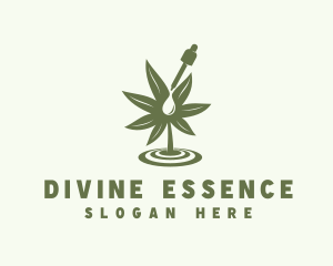 Marijuana Extract Dropper logo design