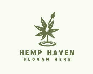 Marijuana Extract Dropper logo design