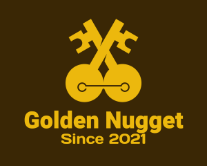 Golden Double Key logo design