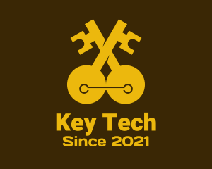 Golden Double Key logo design