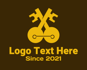 Locksmith - Golden Double Key logo design