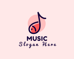 Fish Music Note logo design