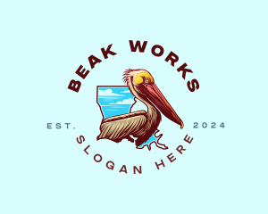 Louisiana Pelican Bird logo design