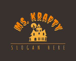 Spooky - Orange Haunted Halloween logo design